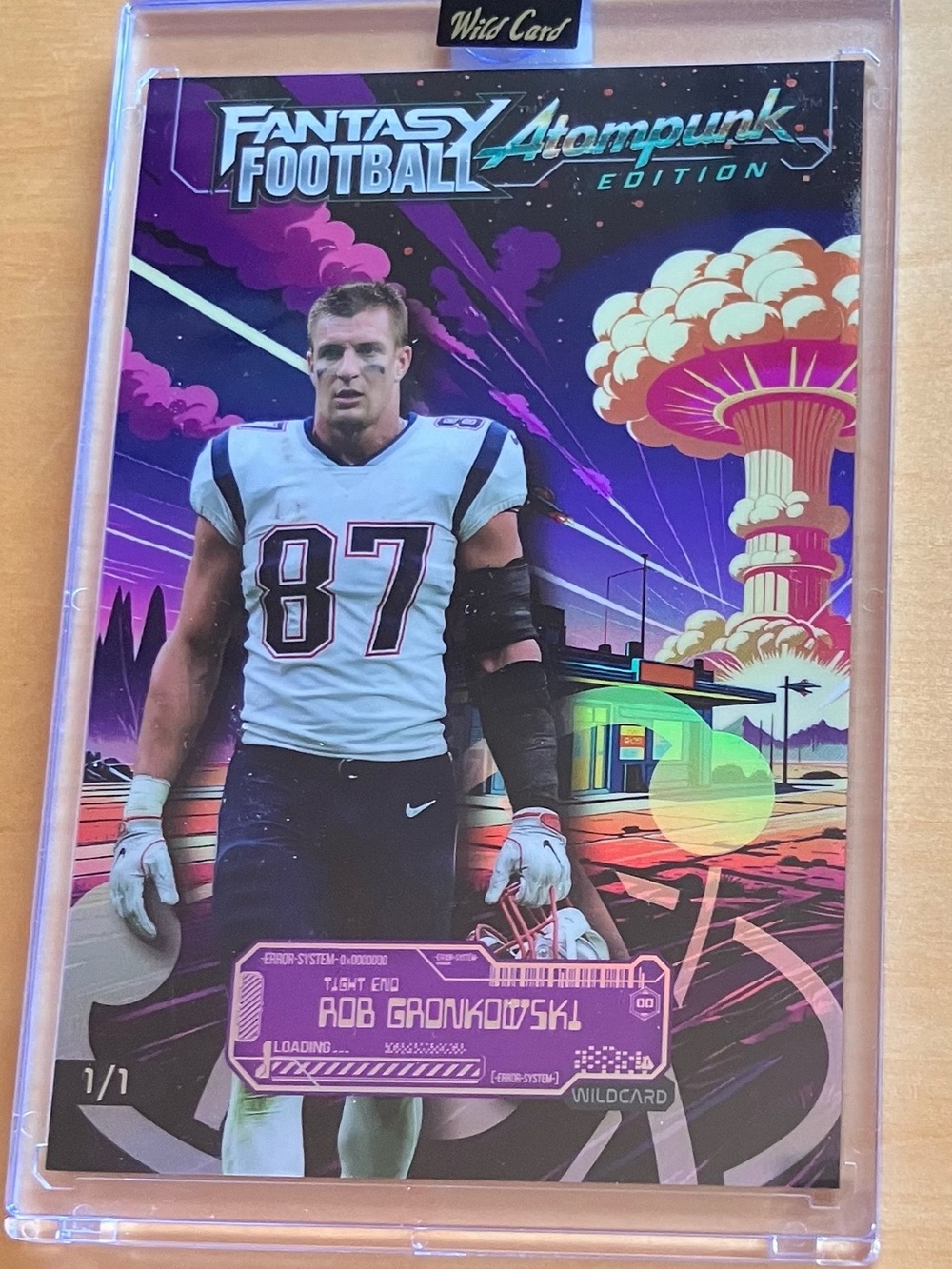Fantasy Football Atompunk Edition - Rob Gronkowski 1/1 Card - Purple Accent